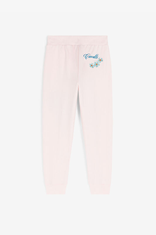 JU Flower-Embroidered Cotton Sweatpants JU Flower-Embroidered Cotton Sweatpants Pink RJT240-CF050