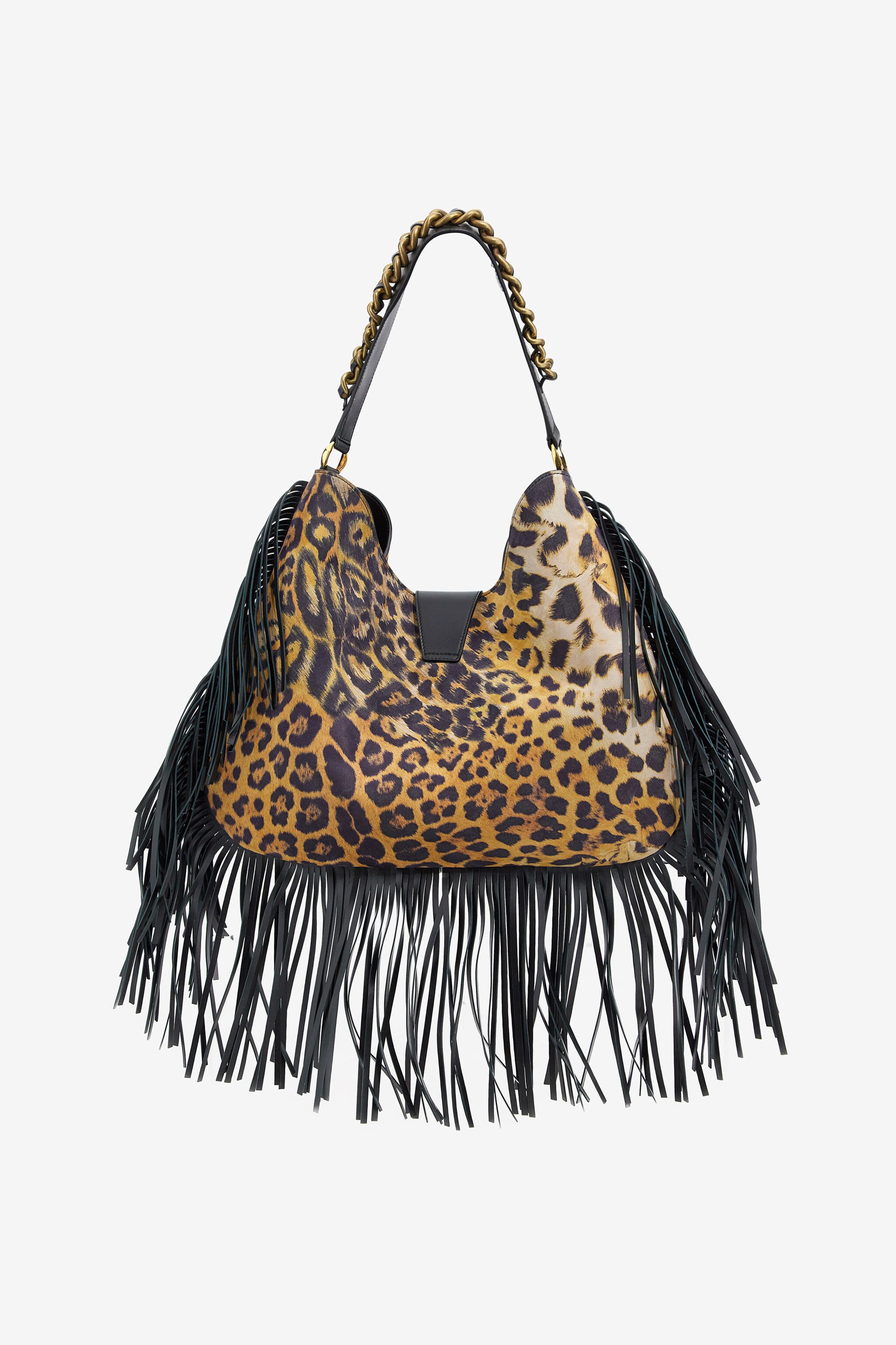 RC Shoulder bag with Monogram RC and fringes Hellbraun SKB005-PZC27
