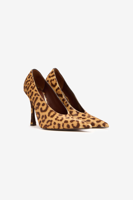 RC Hairy Leopard Skin Pumps Brown VKS120-PZA92