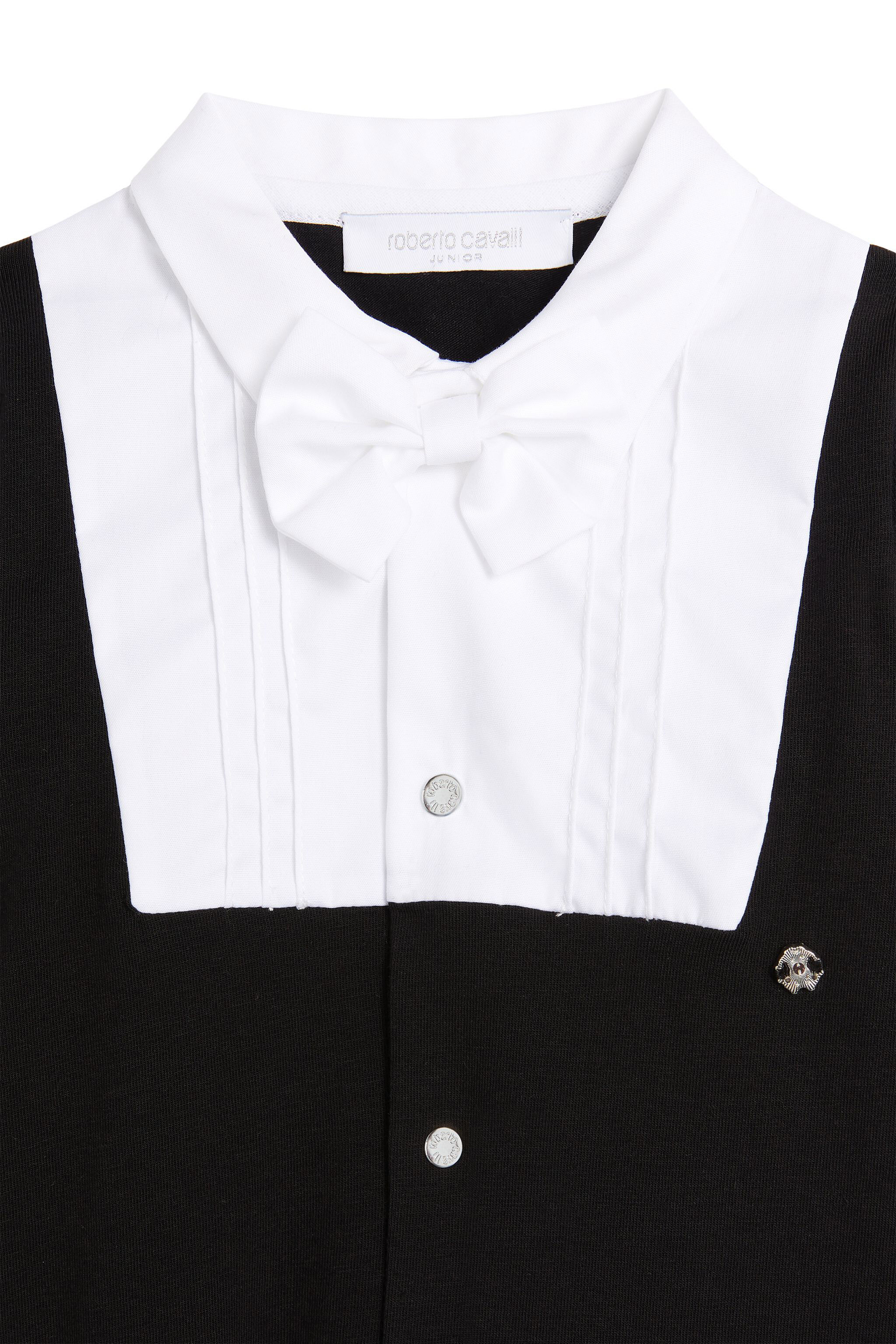 JU Two-tone bow detail pajamas BLACK/WHITE LJT857-JV025