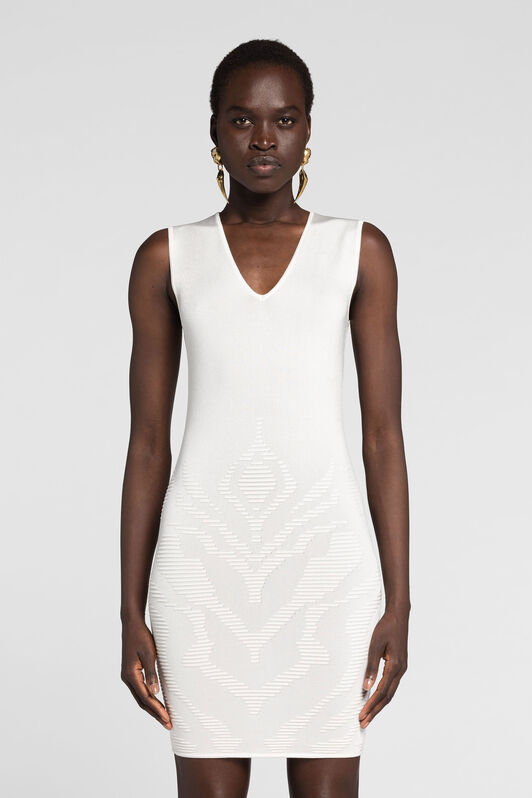 RC Embroidered Mini Dress White OKM106-MI001