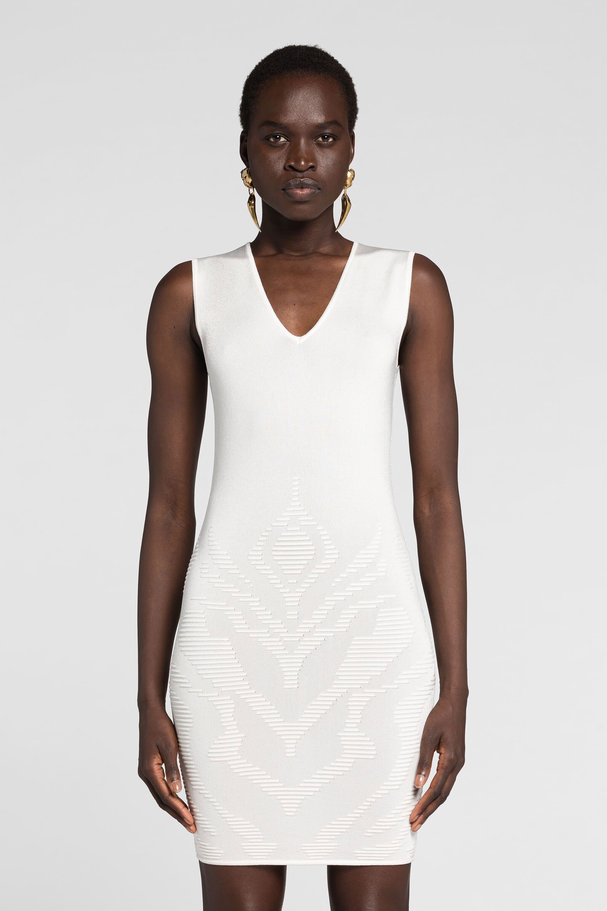 RC Embroidered Mini Dress White OKM106-MI001
