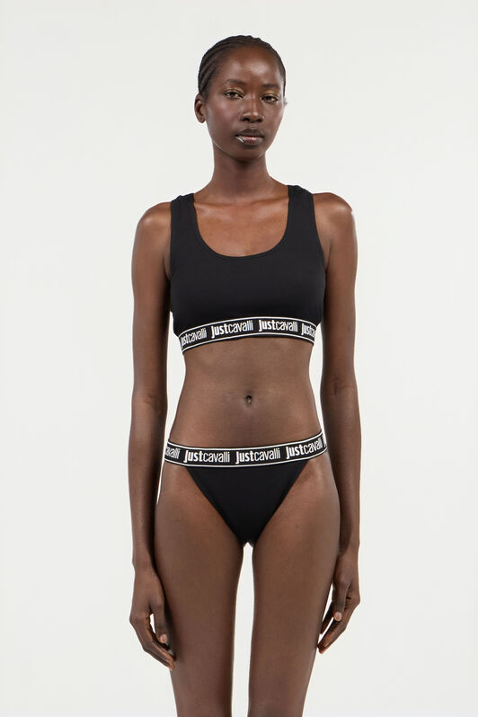 JC Black Bra With Logo Band BLACK UFU006-UF203