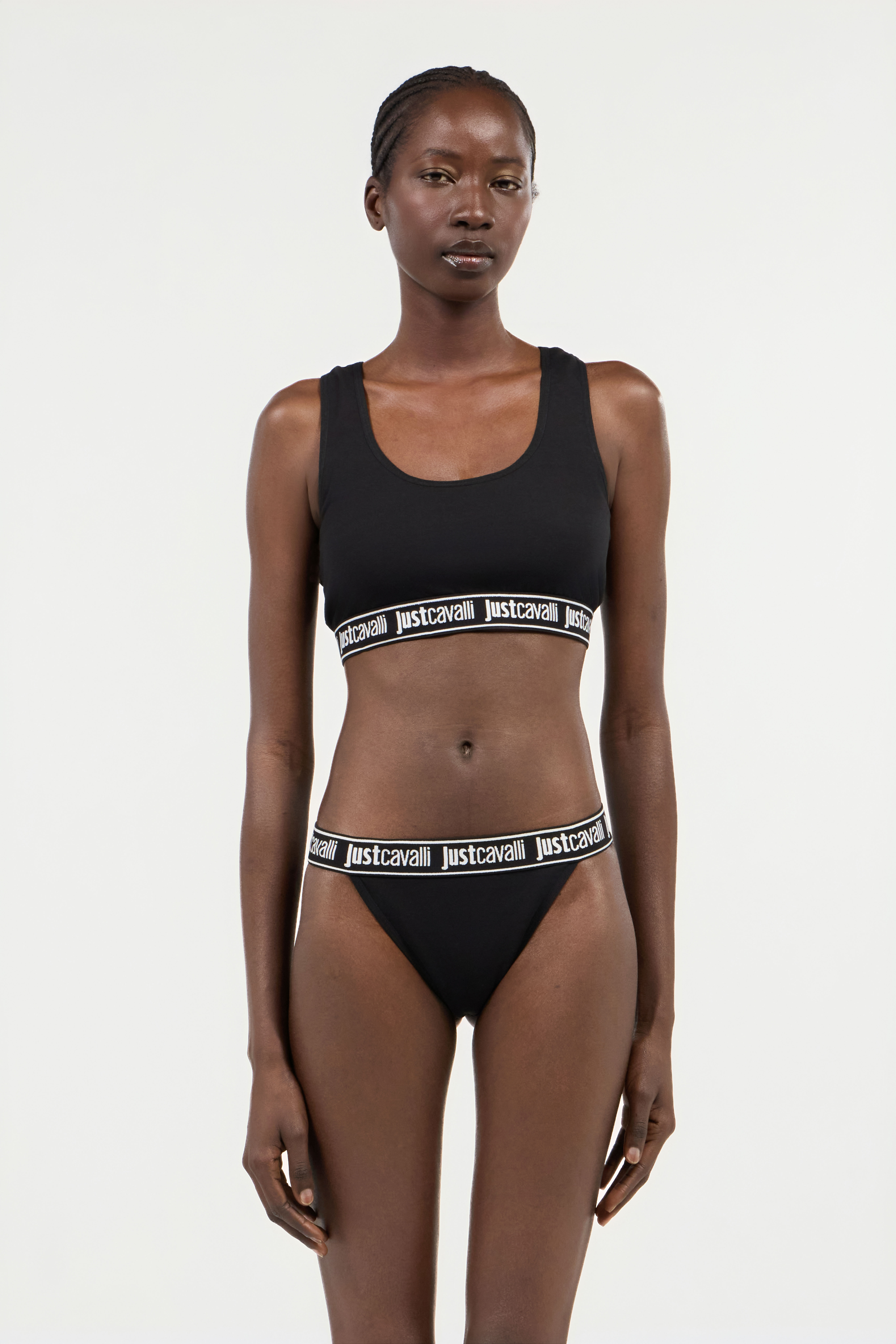 JC Black Bra With Logo Band BLACK UFU006-UF203