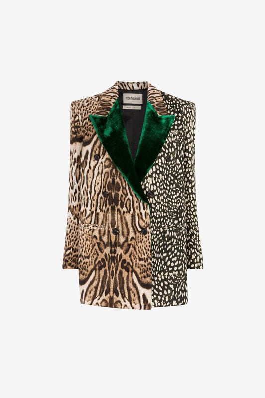 RC Ocelot And Cheetah-Print Double-Breasted Blazer RC Ocelot And Cheetah-Print Double-Breasted Blazer Light brown PWT402-7OF33