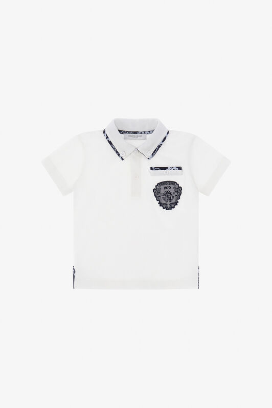 JU Button-Down-Poloshirt Mit Wappen JU Button-Down-Poloshirt Mit Wappen Weiß TJT637-KB002