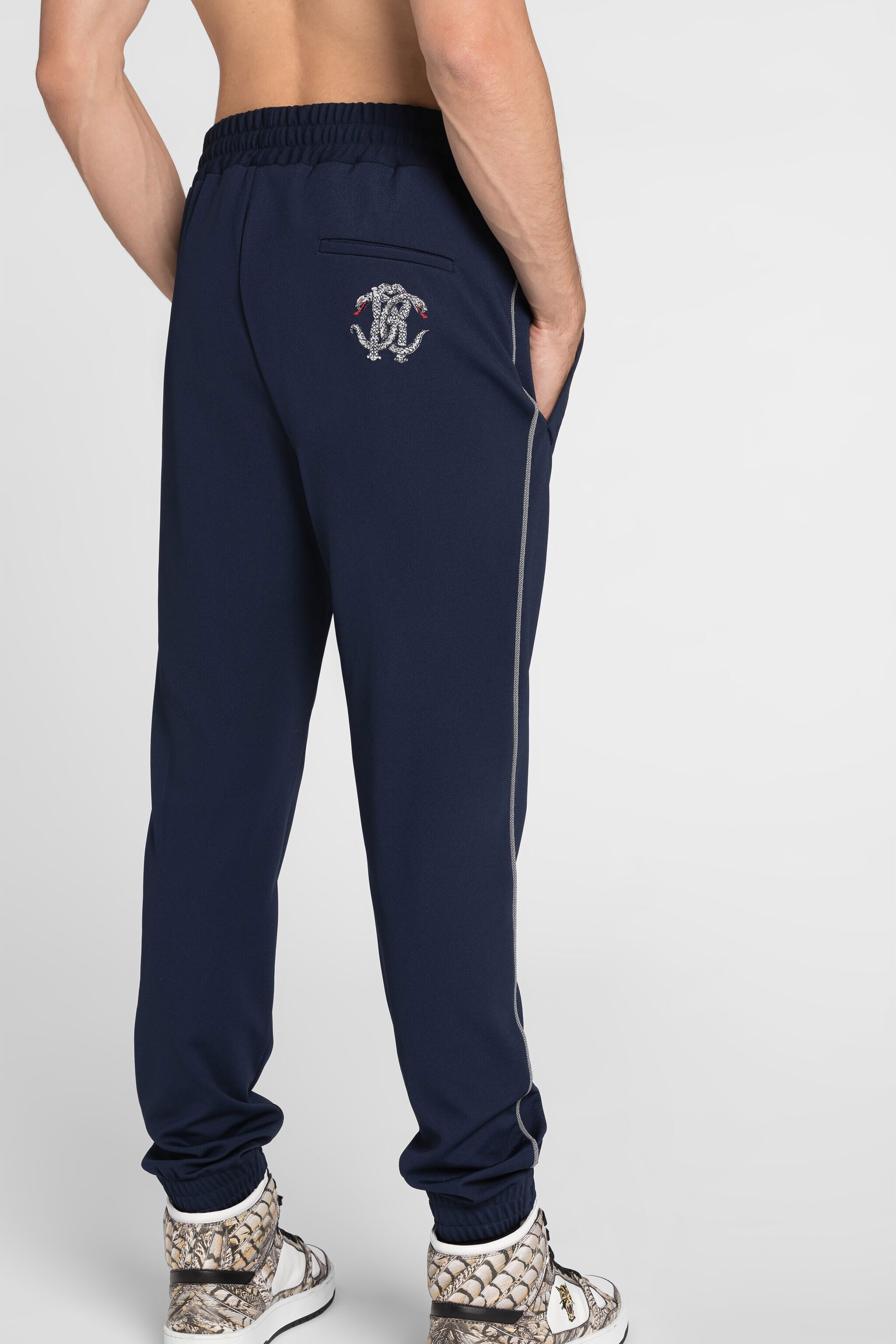 RC Snake-motif monogram trackpants Dark blue QRT209-NZ027