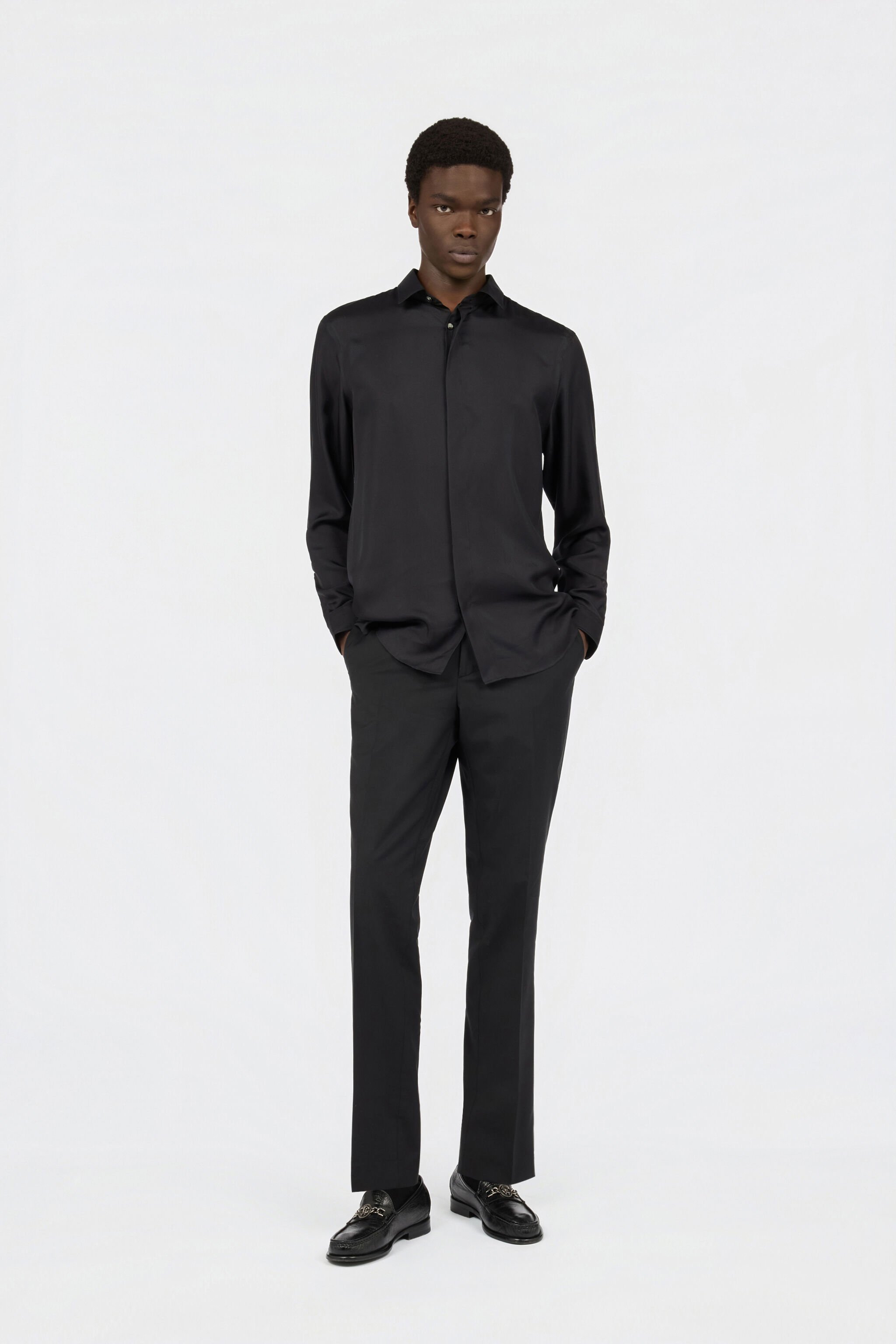 RC Black Silk Shirt  BLACK SOT70B-SE001