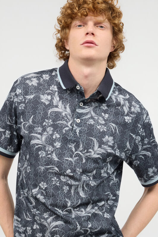 RC Polo Shirt With Floral Print Black OOT64A-XKO64
