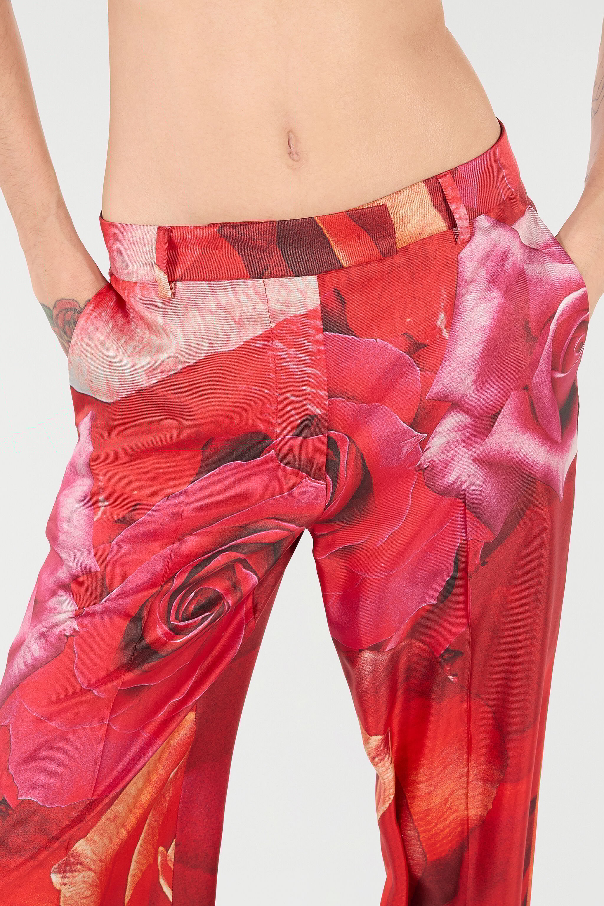 RC Hose Mit Print Rose Rot UKT201-4QN48