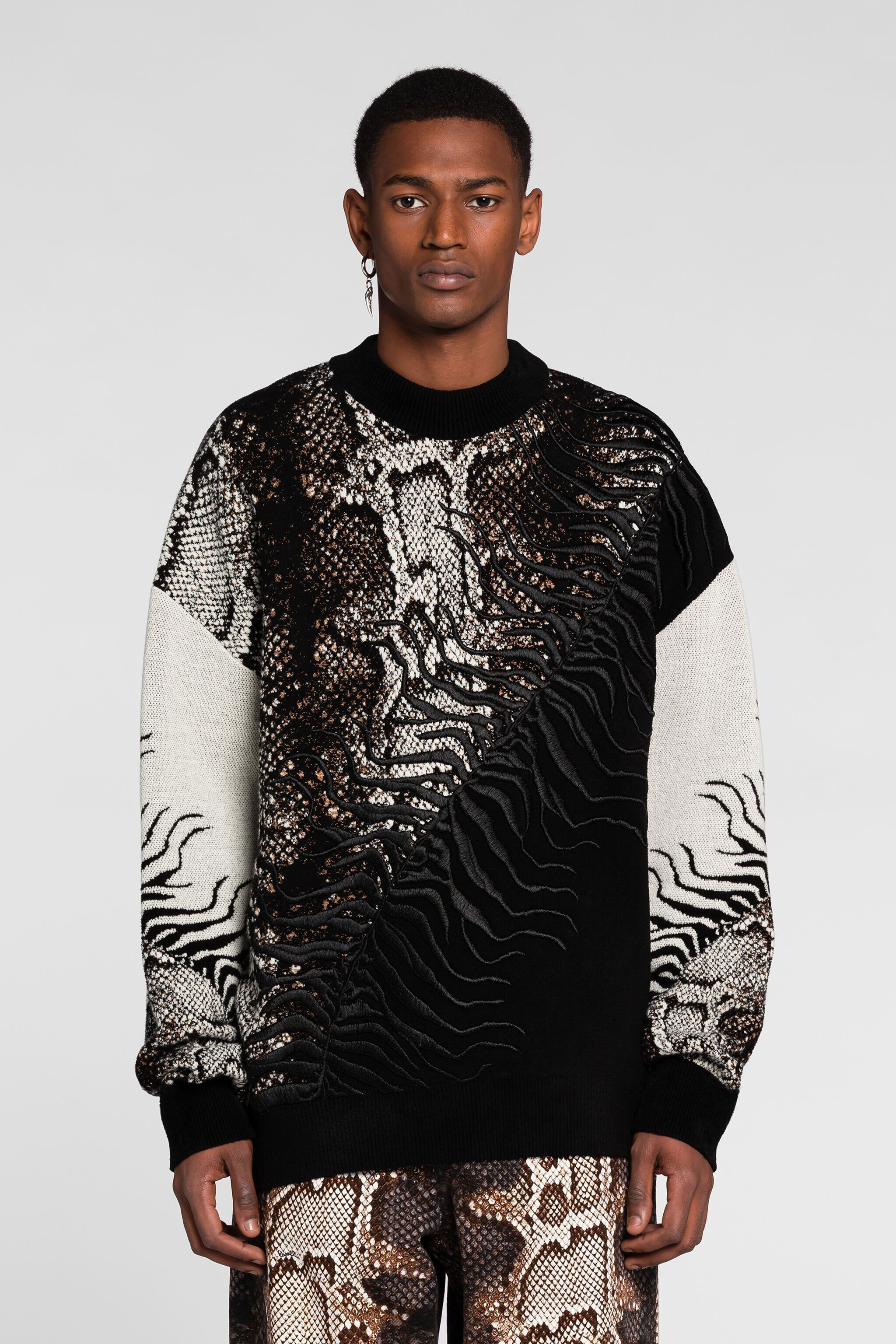 RC Embroidered Python-Jacquard Sweater MULTICOLOR PNM610-MR001