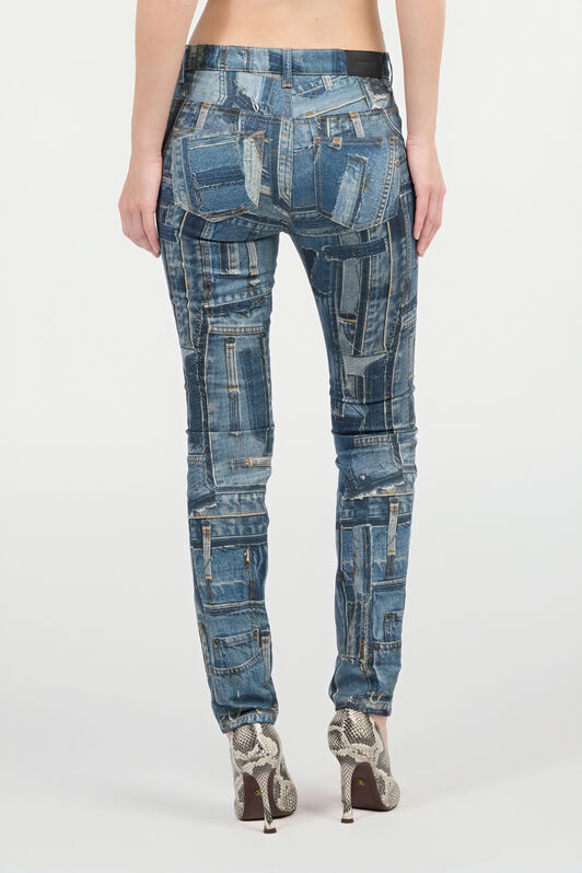 RC Jean skinny Collection capsule Patchwork Bleu UWJ252-DS001
