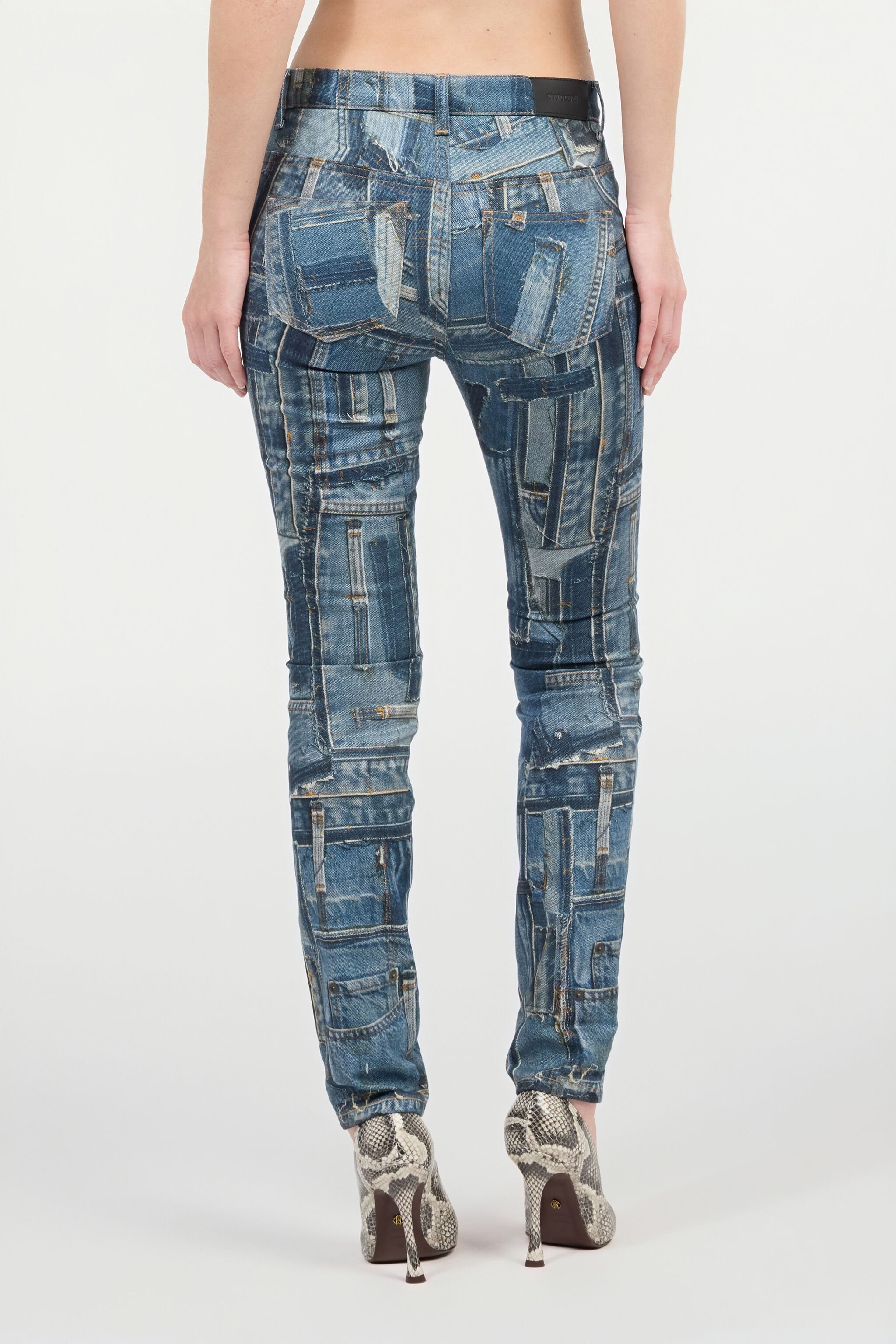 RC Jean skinny Collection capsule Patchwork Bleu UWJ252-DS001