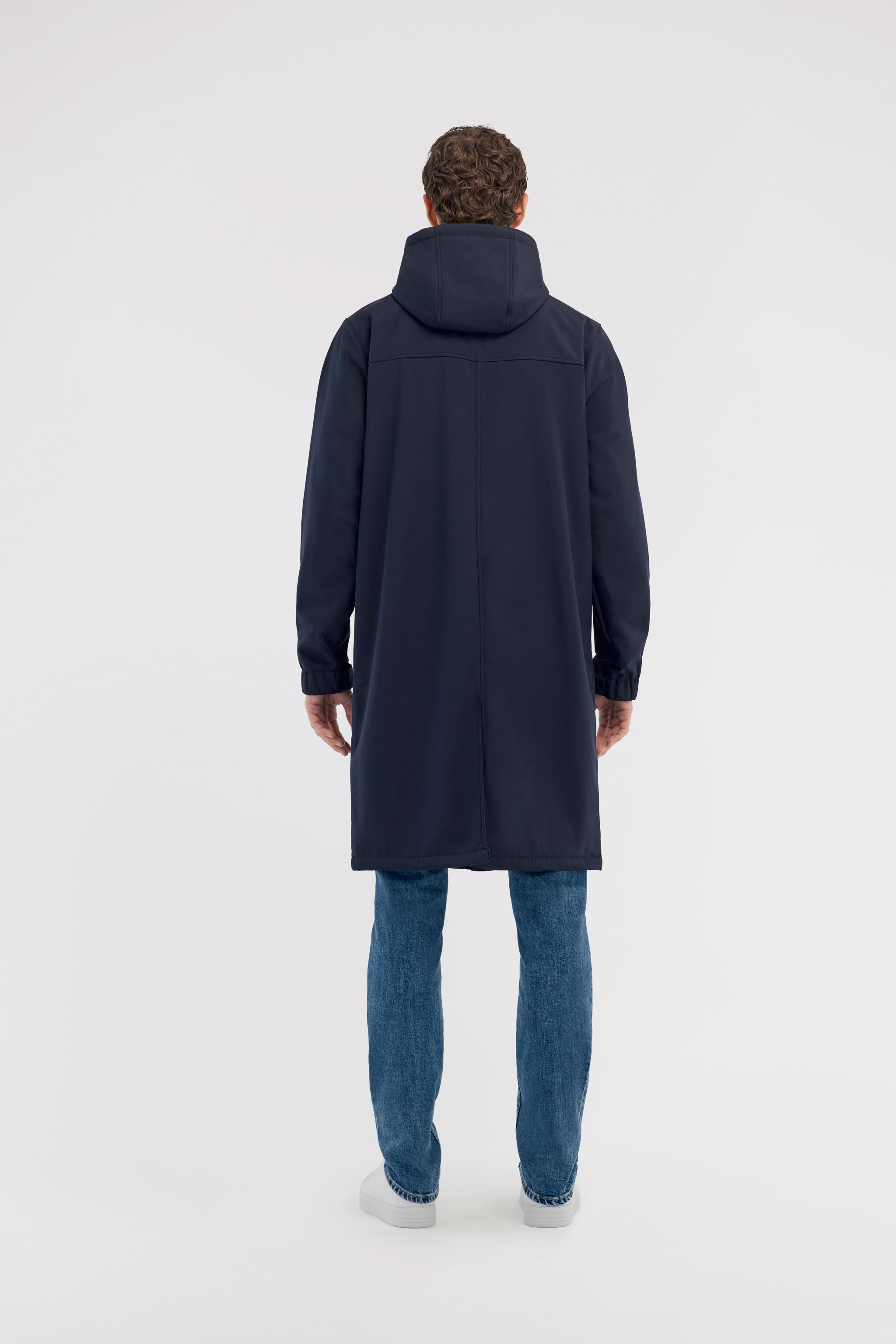 RC Long padded down jacket with logo Bleu foncé NOT40M-SB001