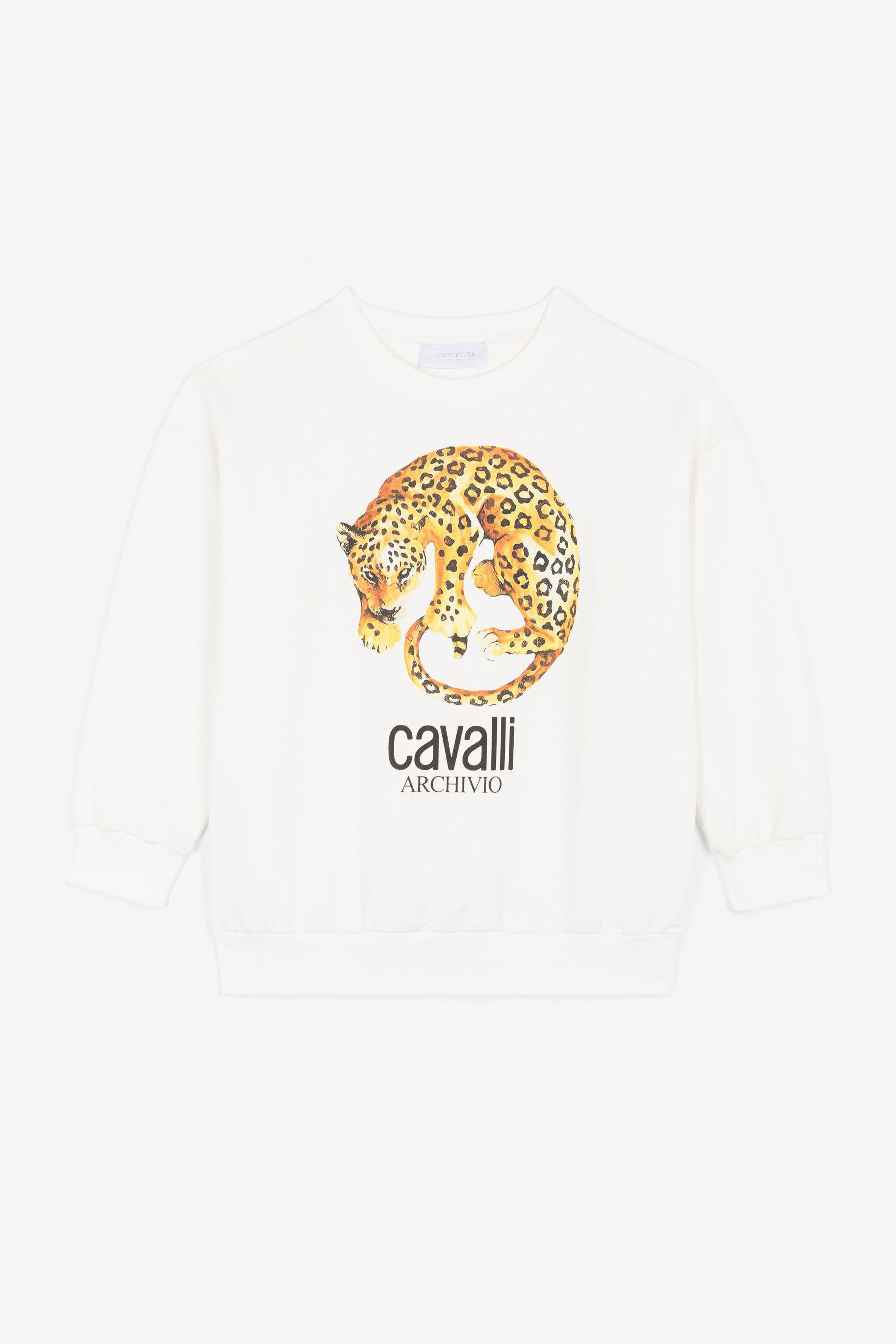 JU Jaguar-Print Sweatshirt White OJT903-ISA2J