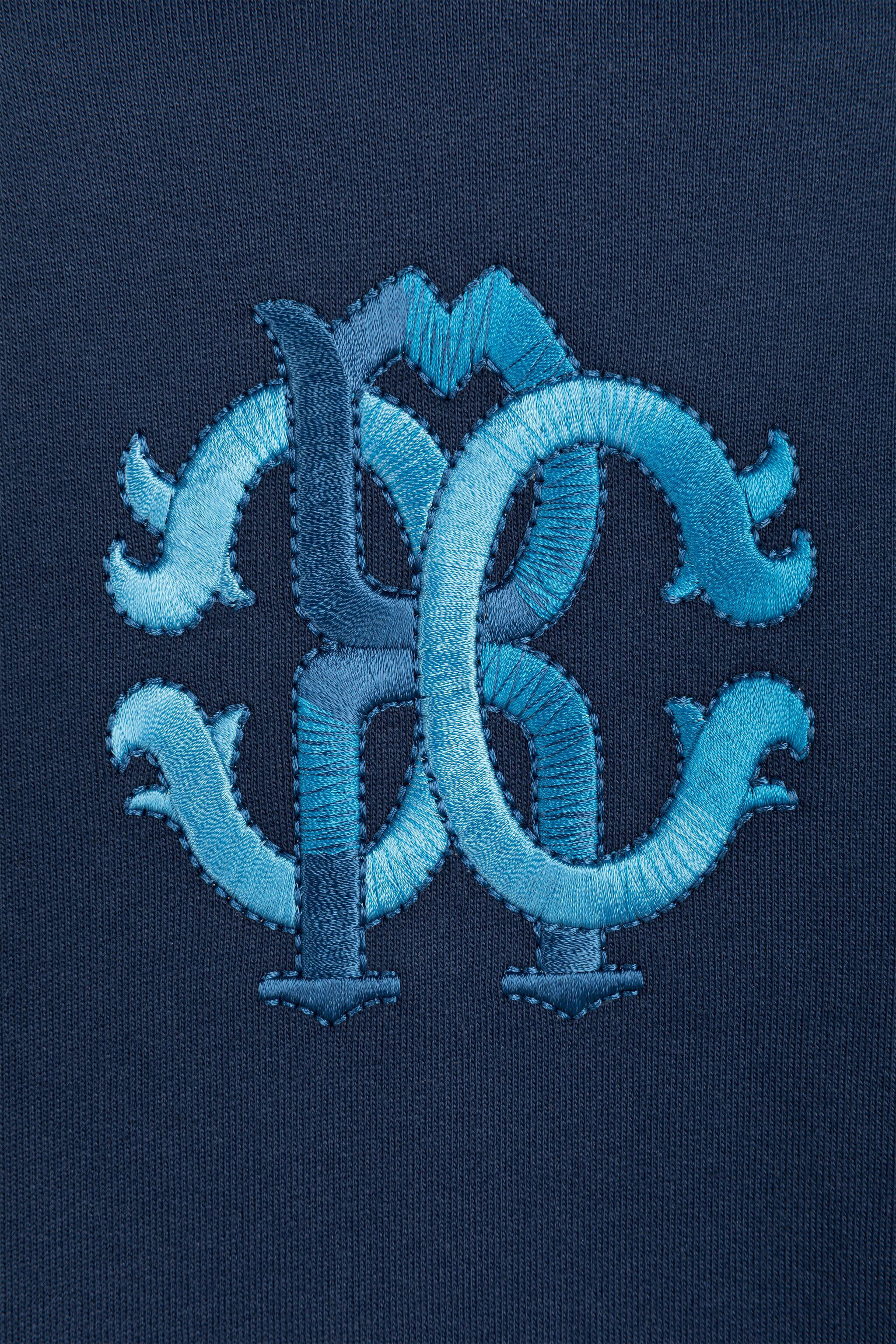 JU RC Monogram Cotton Hoodie Dark blue RJT909-CF050
