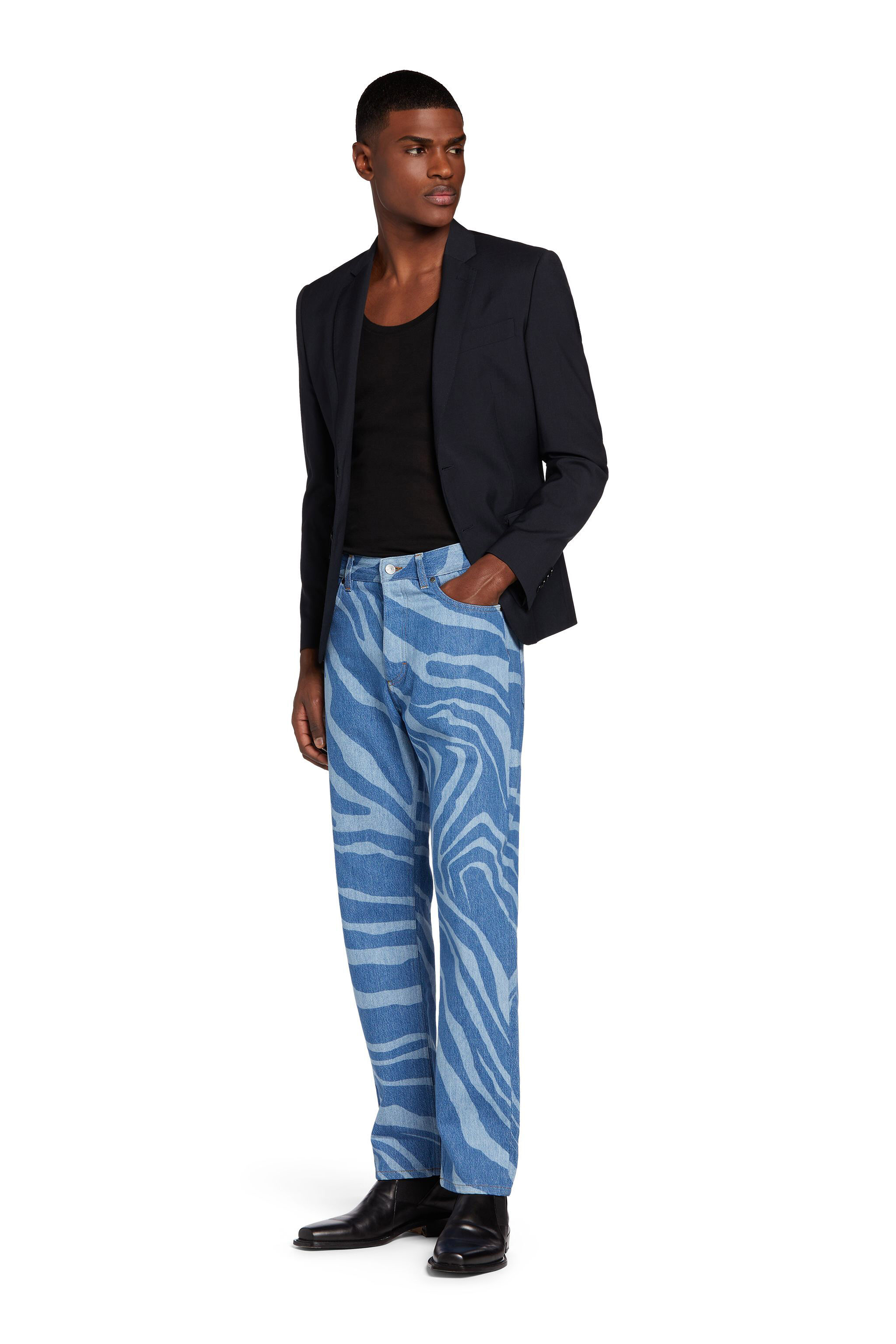 RC Virgin Wool Single-Breasted Blazer Dunkelblau FST402-GA065