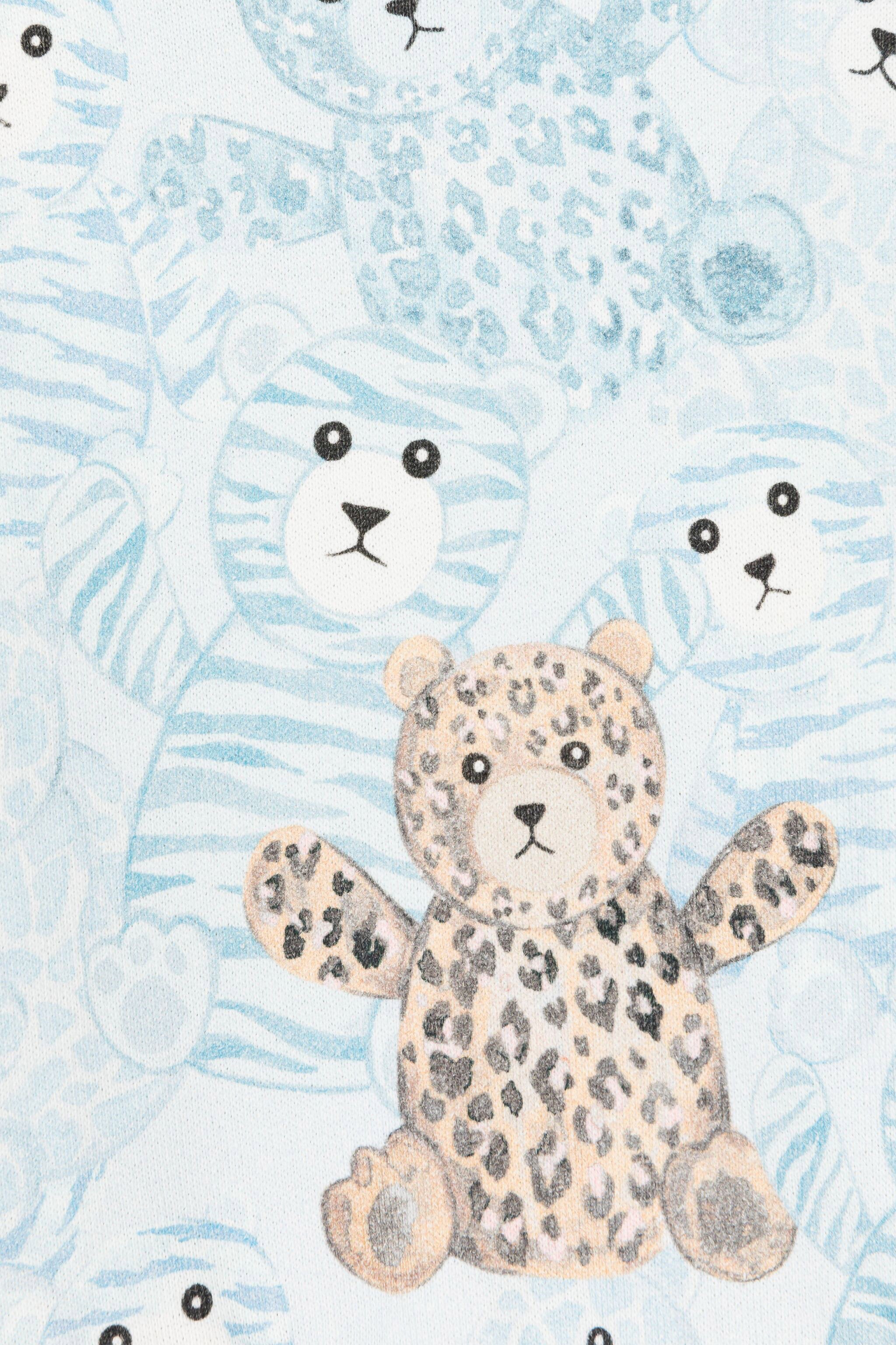 JU Teddy Bear-Print Cotton Sweatshirt Light blue RJT913-5OG79
