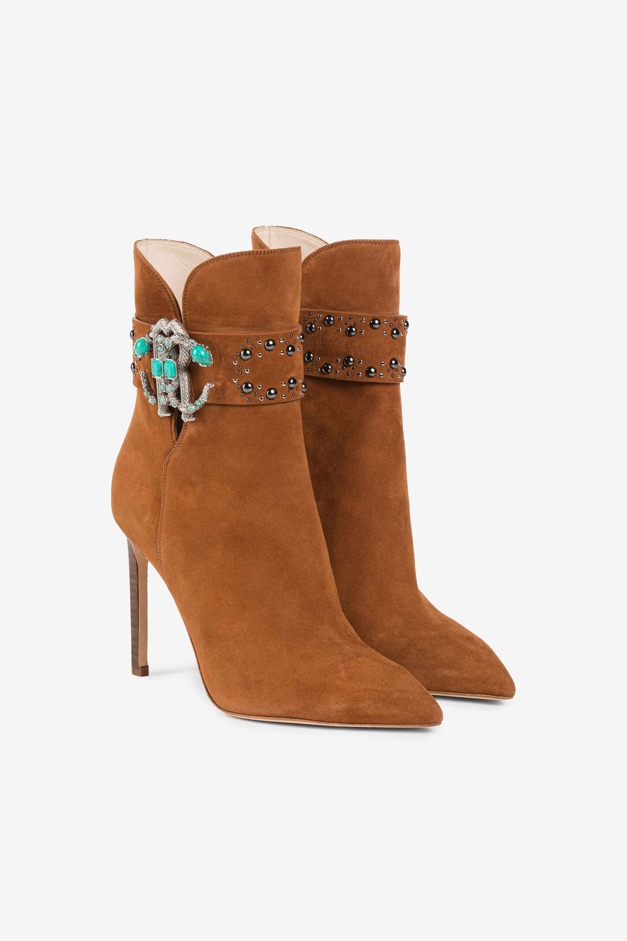 RC Mirror Snake Ankle Boots Brown RKS016-PNC00