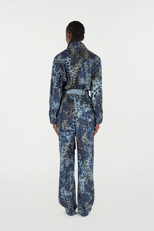 RC Jumpsuit with Animal Print BLU/MARRONE VQJ155-VT010