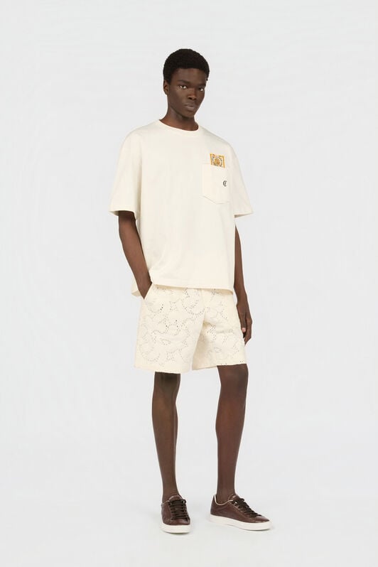 JC Ivory T-Shirt With Embroidered Persian Tarot Detail OFF WHITE WFT093-WF123
