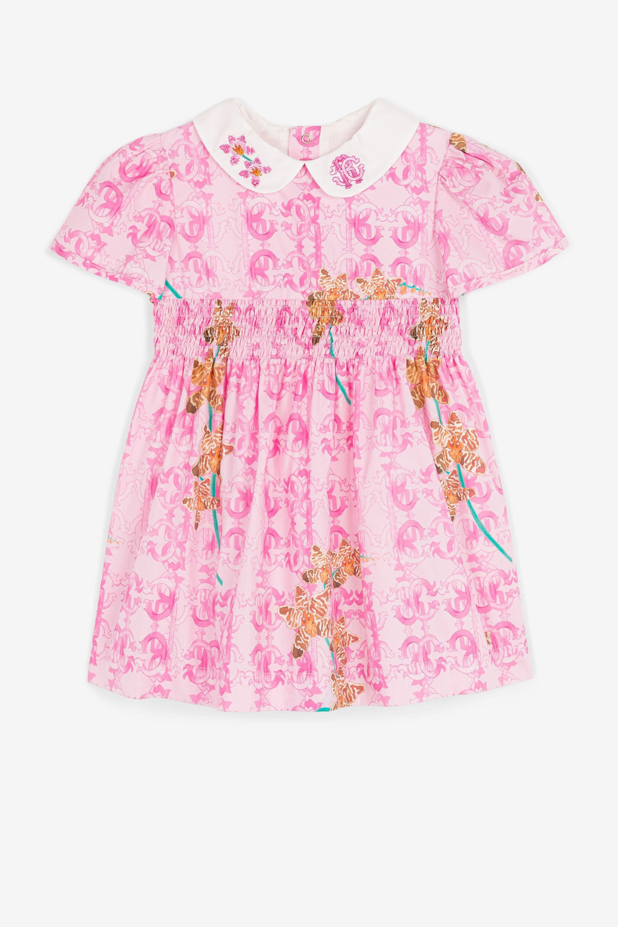 JU Kleid mit Monogramm-Print Rosa QJT140-CIG19