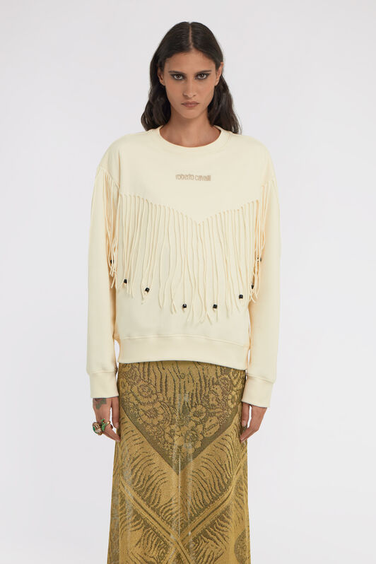 RC Sweatshirt with Fringe Ivory TKT66D-CF020