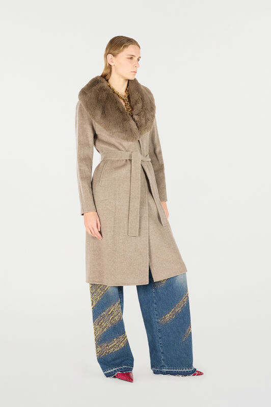 RC Cappotto Marrone in Lana e Cashmere TORTORA MELANGE OOT50B-WH016
