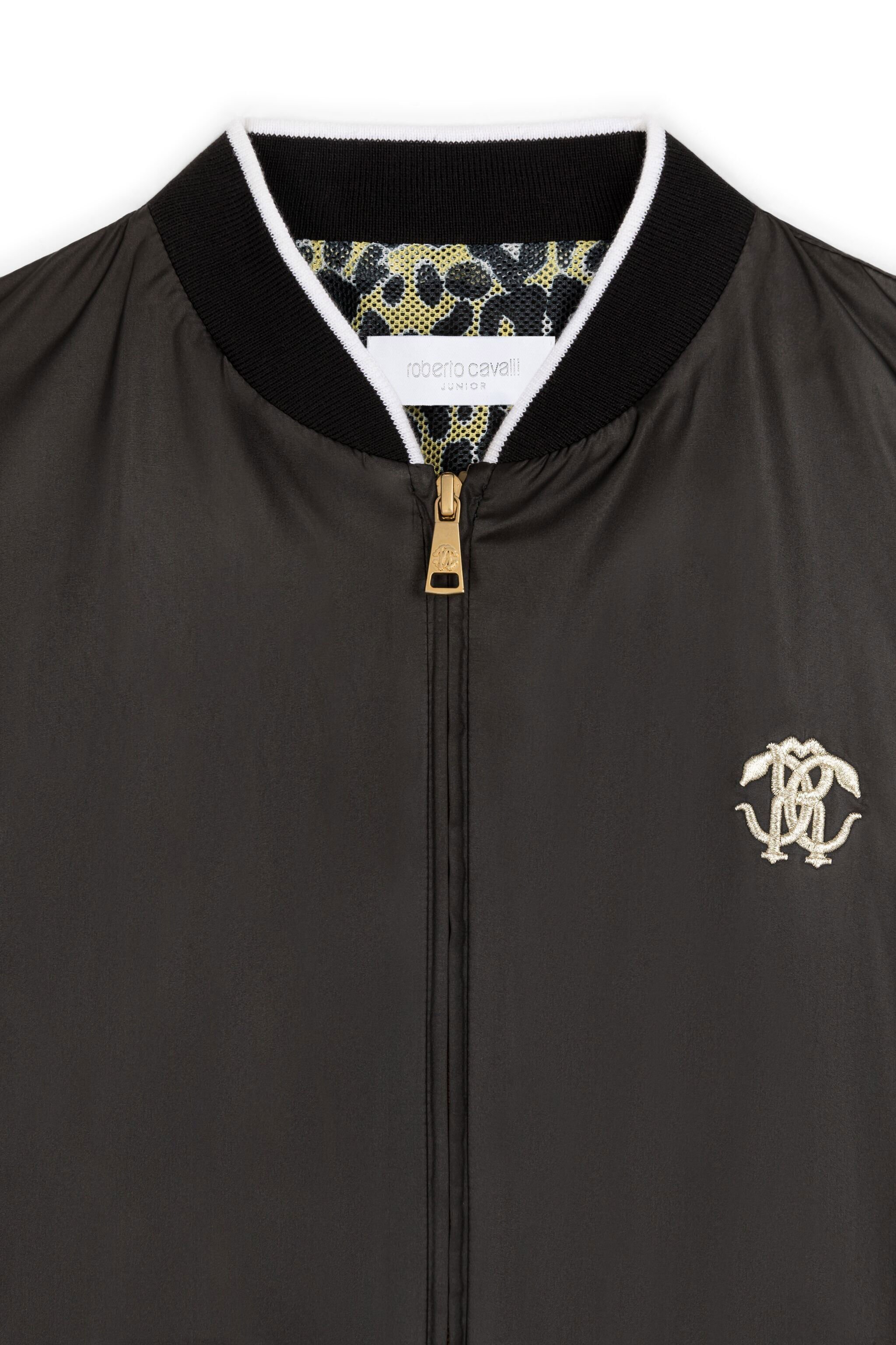 JU RC Monogram-Embroidered Bomber Jacket BLACK KJT400-SB081