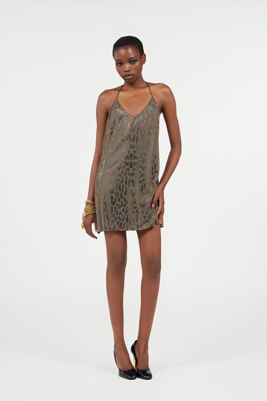 RC Embroidered Dress GOLD/CRYSTAL WKR140-JJ029