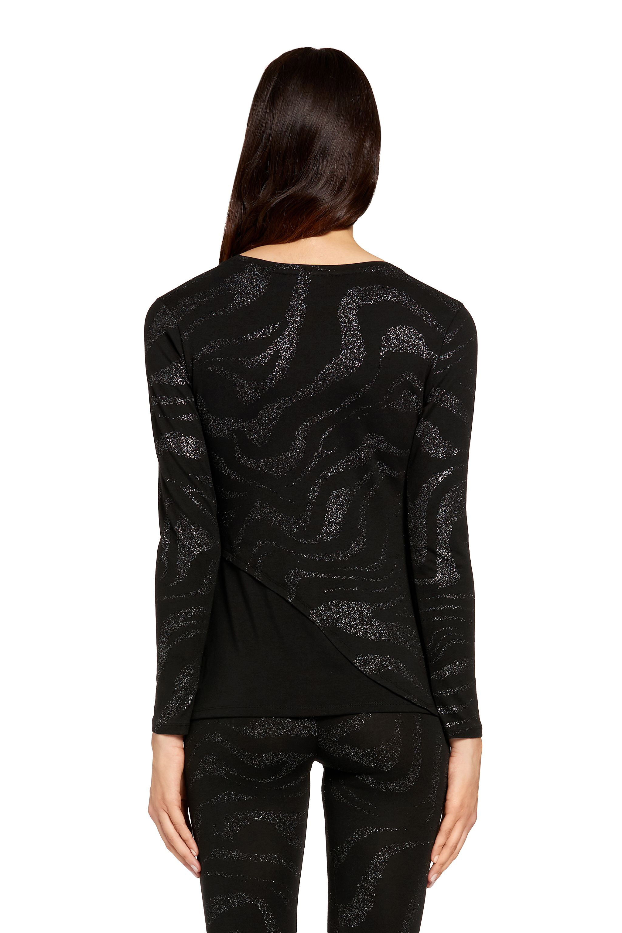 UG Top con motivo Zebra e glitter BLACK LYY01T-JV033