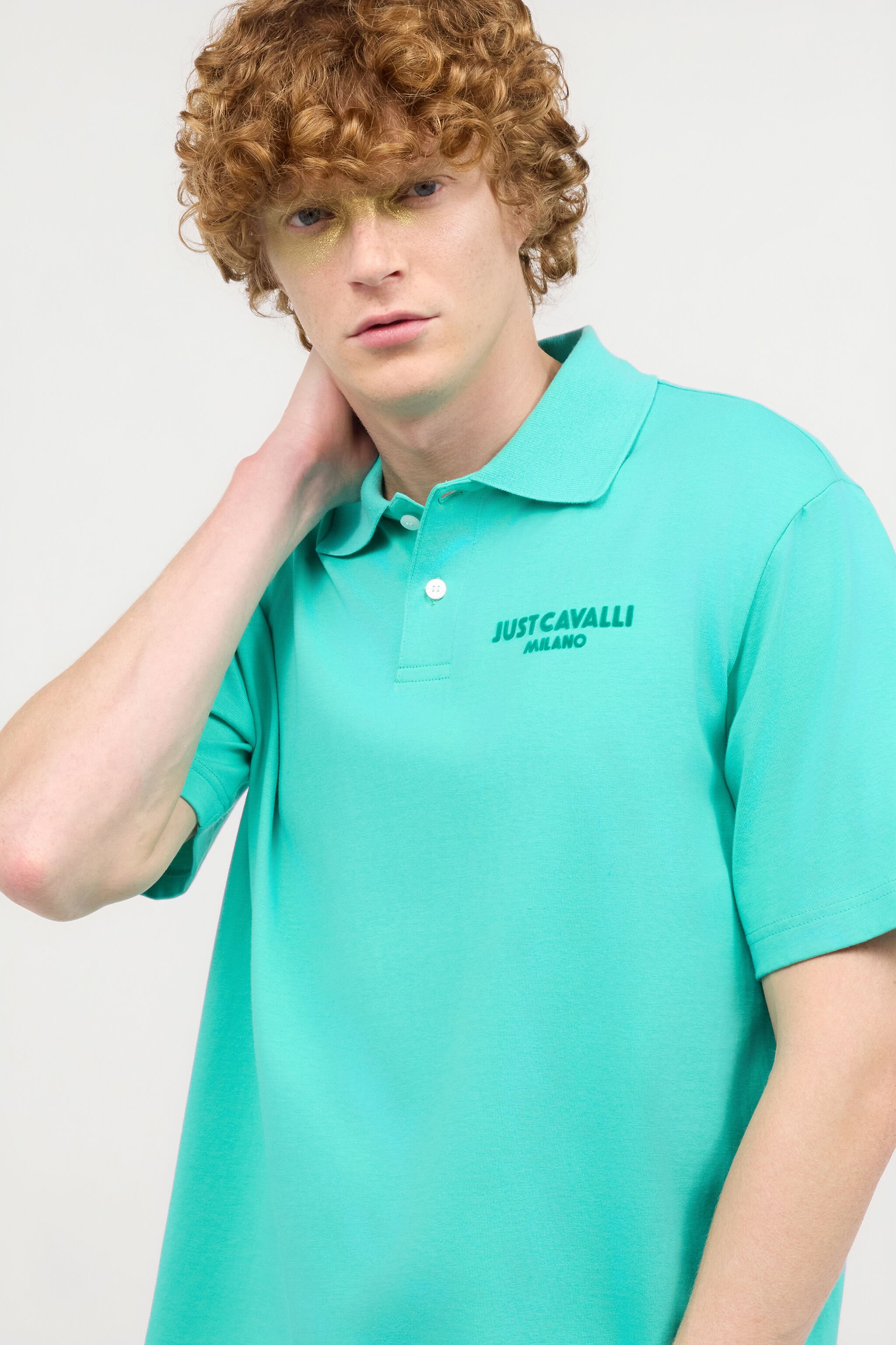 JC Polo Con Monogram JC Impunturato Azzurro UFT015-UF035