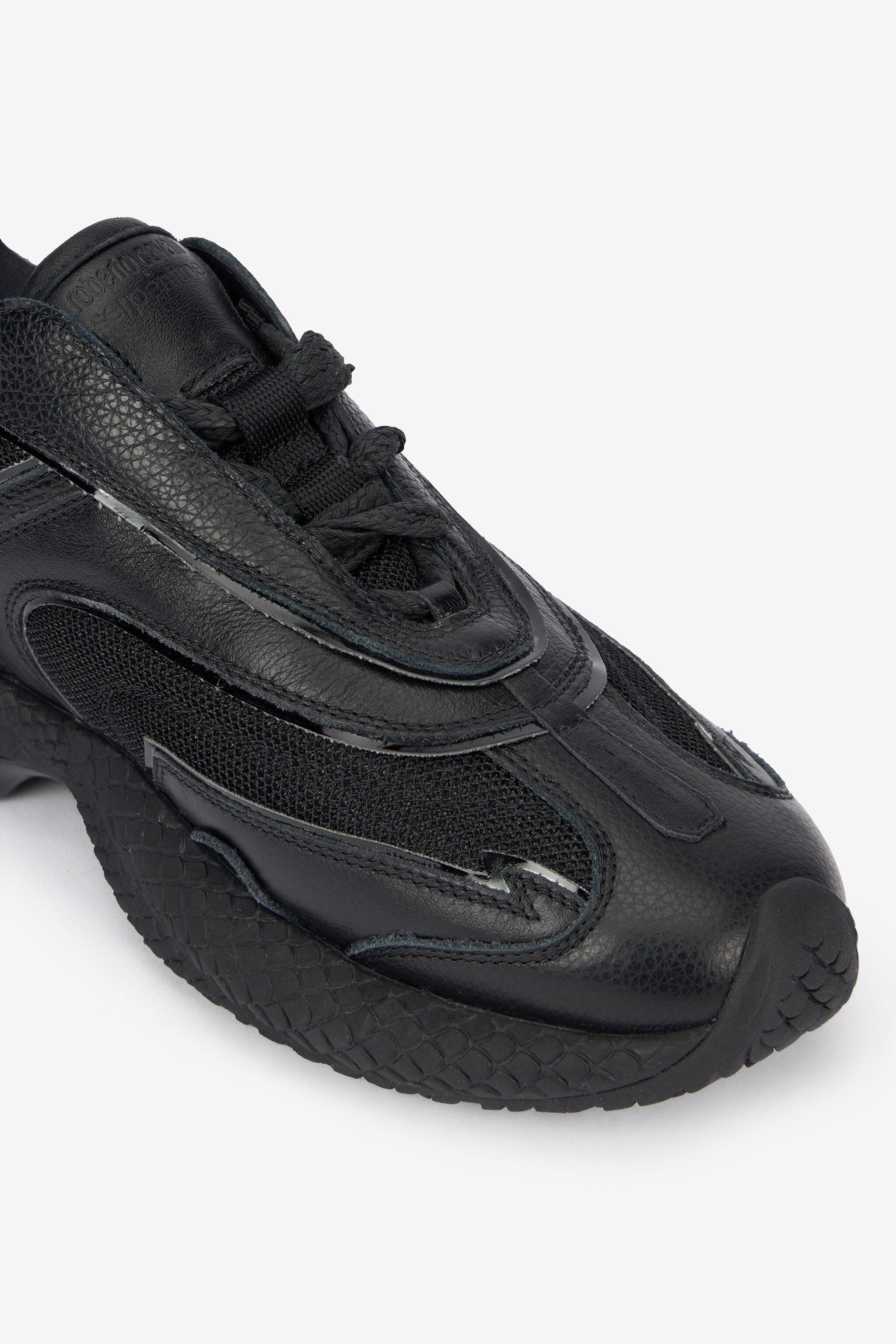 RC Black Lace-Up Low Sneakers Black VQS201-PZS68