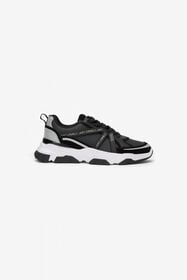 JC Black Chunky Leather Sneakers BLACK VFS060-VF518