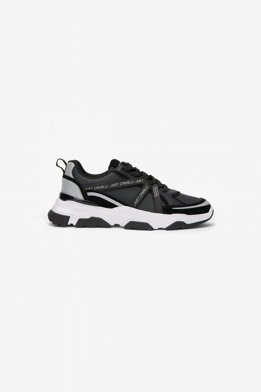 JC Black Chunky Leather Sneakers BLACK VFS060-VF518