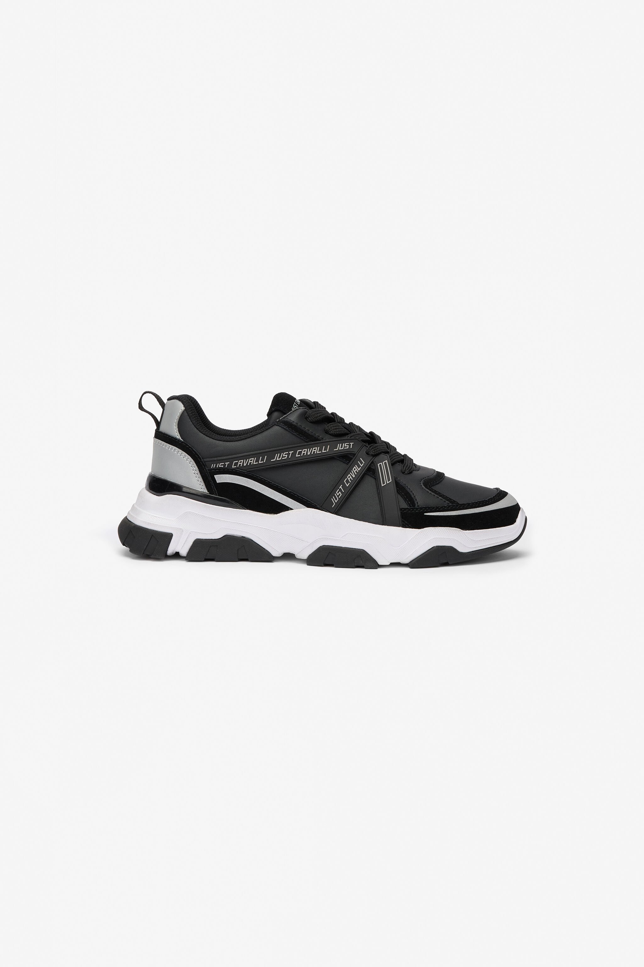 JC Black Chunky Leather Sneakers BLACK VFS060-VF518