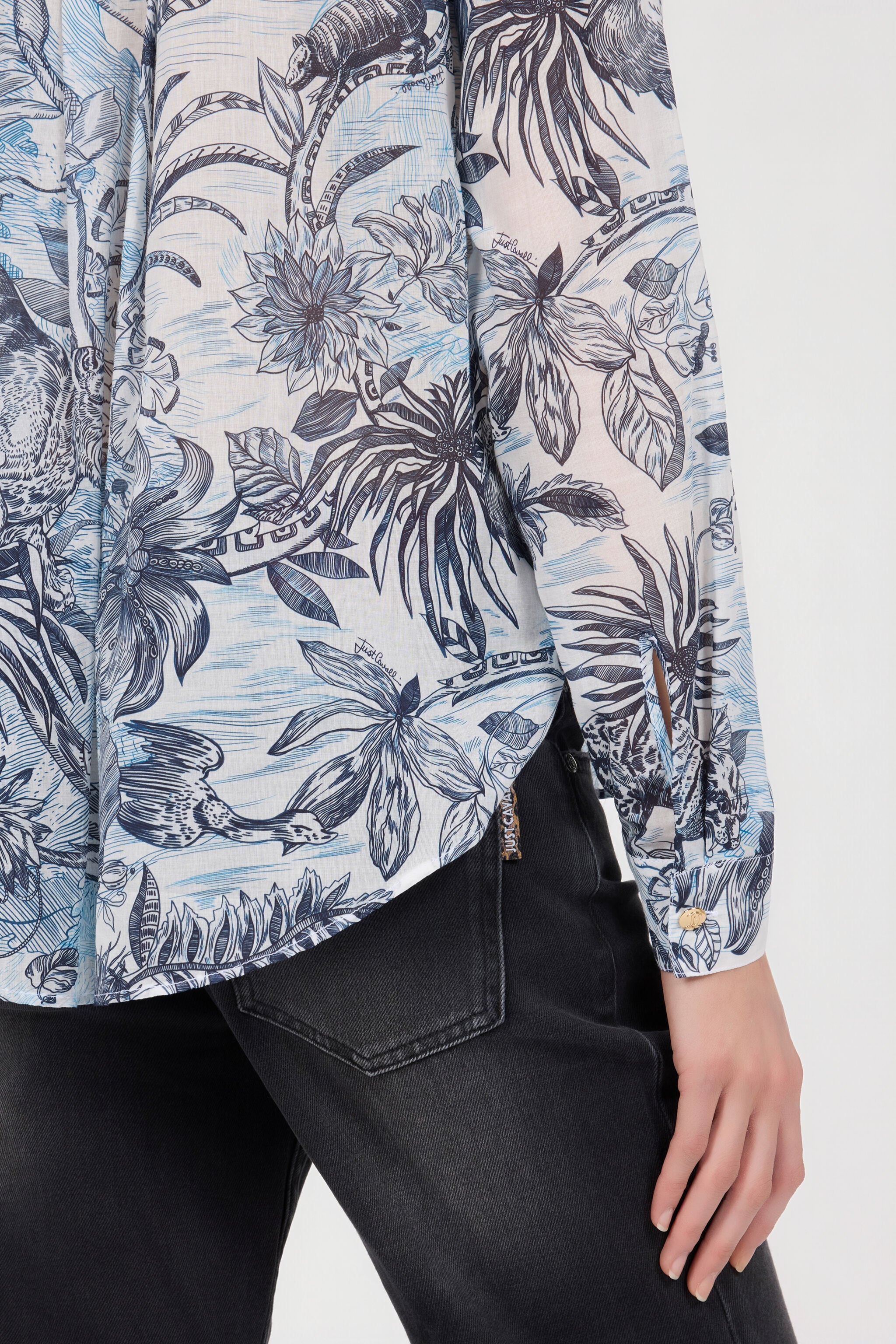 JC Stange Jungle Print Shirt NAVY UFT146-UF212