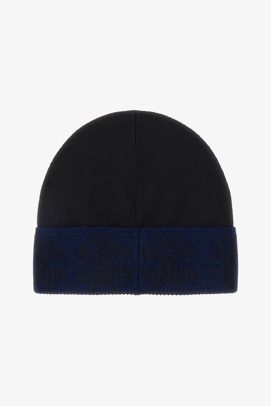 RC Schwarze Wollmütze Beanie mit Logoband Dunkelblau NOZ00E-MQ014