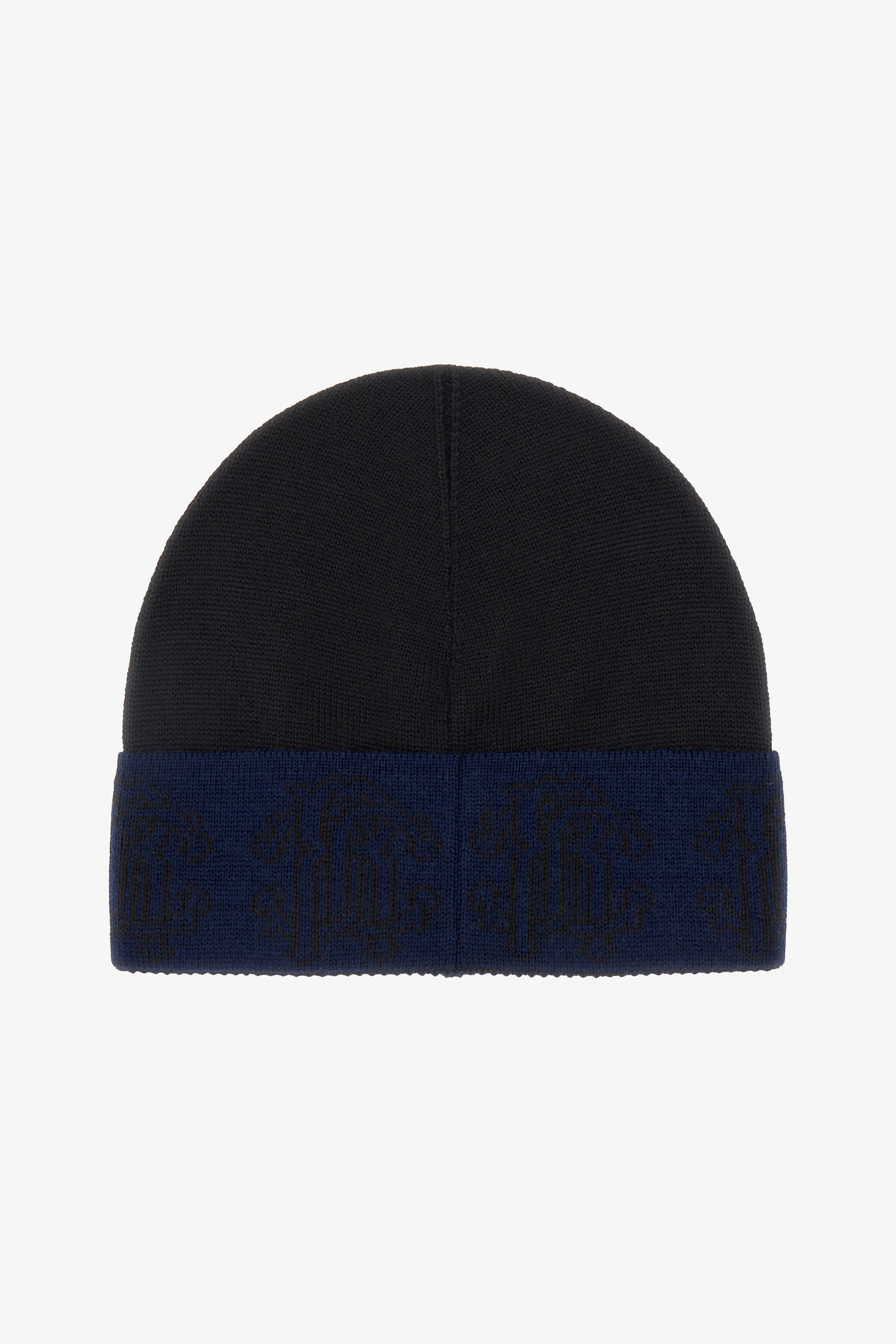 RC Schwarze Wollmütze Beanie mit Logoband Dunkelblau NOZ00E-MQ014