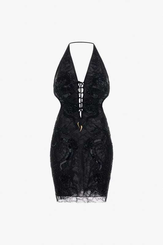 RC Embroidered dress Black SKR190-RT002