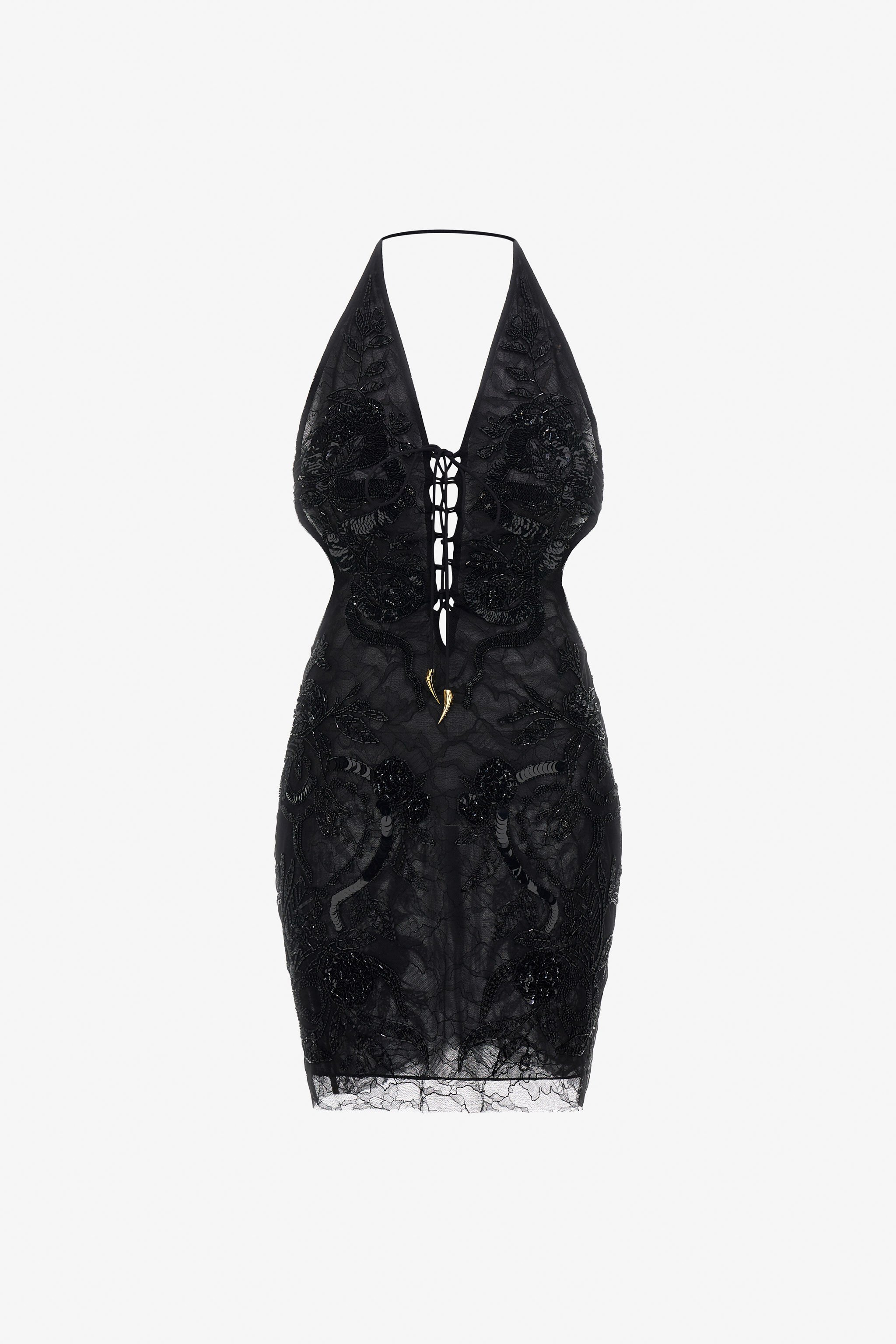 RC Embroidered dress Black SKR190-RT002
