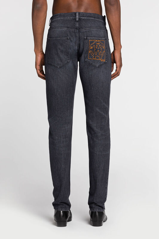 RC Jean slim à motif Mirror Snake brodé Noir RRJ251-DS003