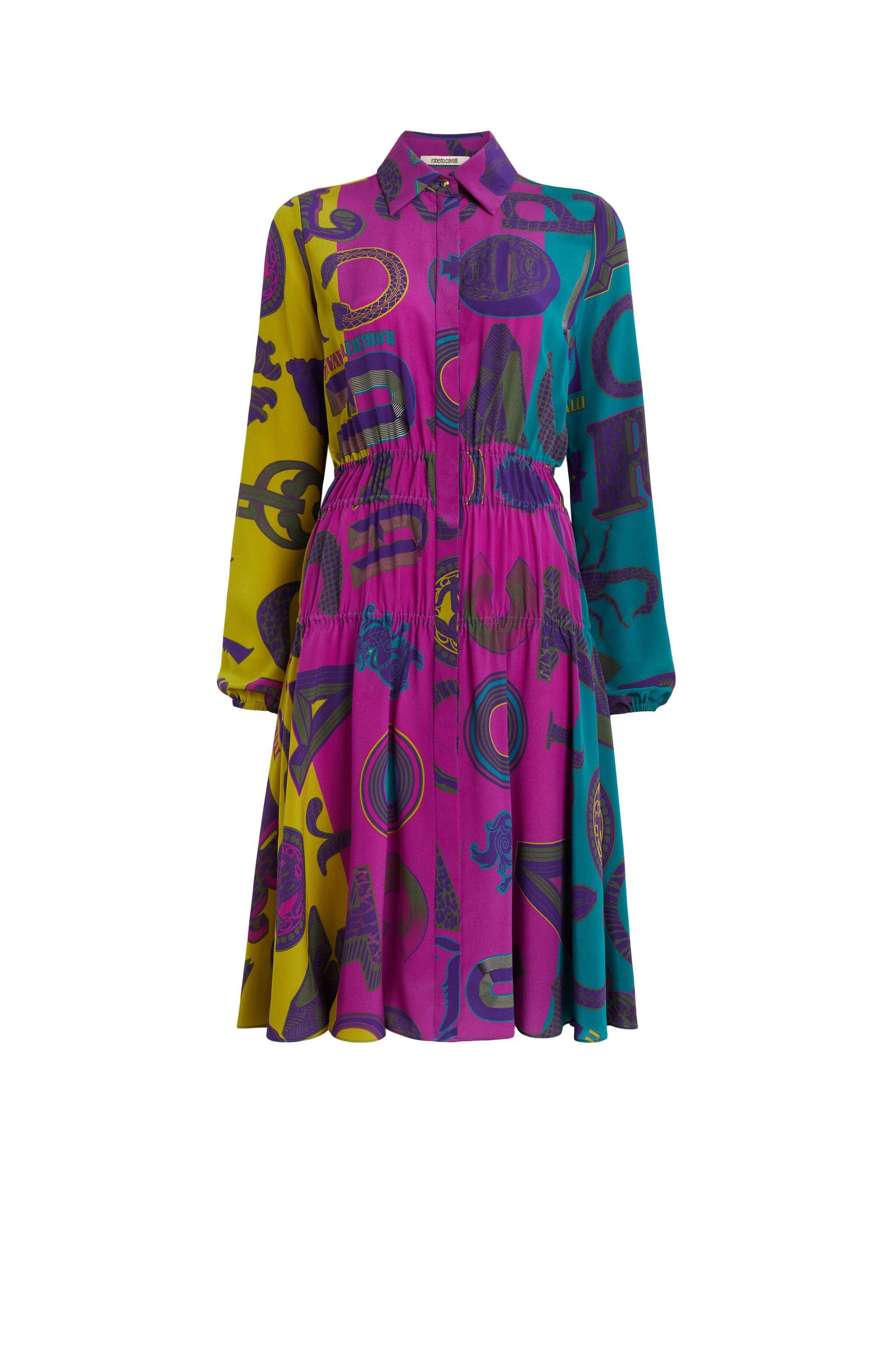 RC Cavalli Mania print shirt dress MULTICOLOR LQT139-SQA01