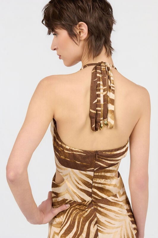 JC Natural Barb Print Maxi Dress SABBIA WFT306-WF704