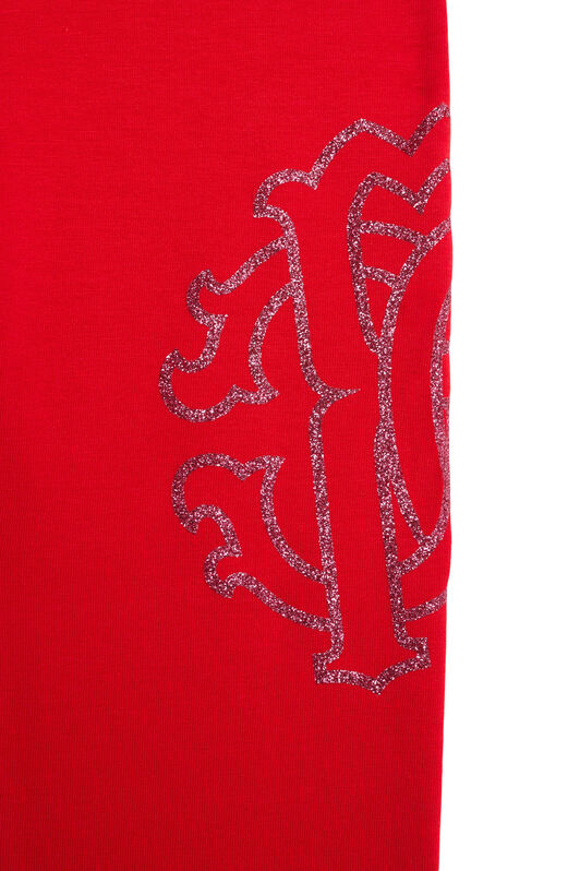 JU Rote Leggings mit Glitzer-Logo RED JJT216-JV025