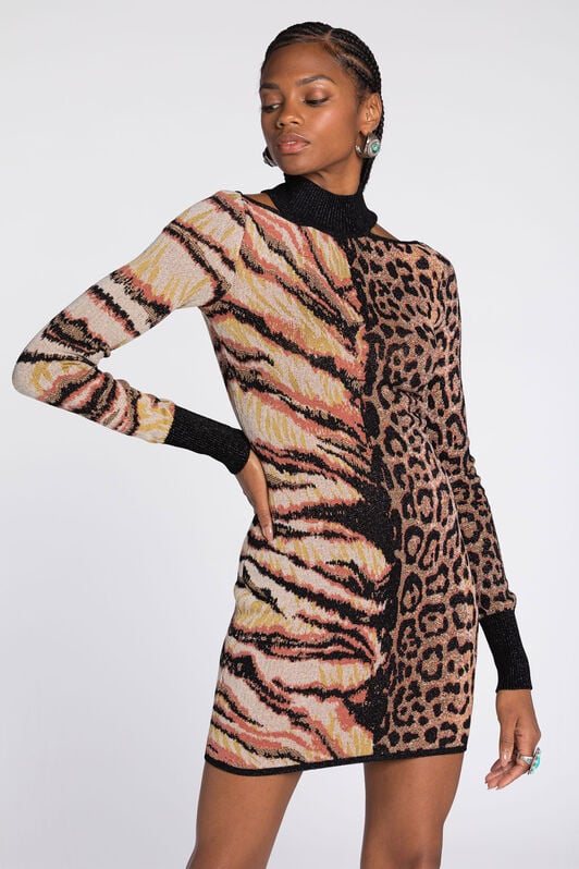 RC Animalier-Jacquard Mini Dress RC Animalier-Jacquard Mini Dress Brown RKM101-MI150