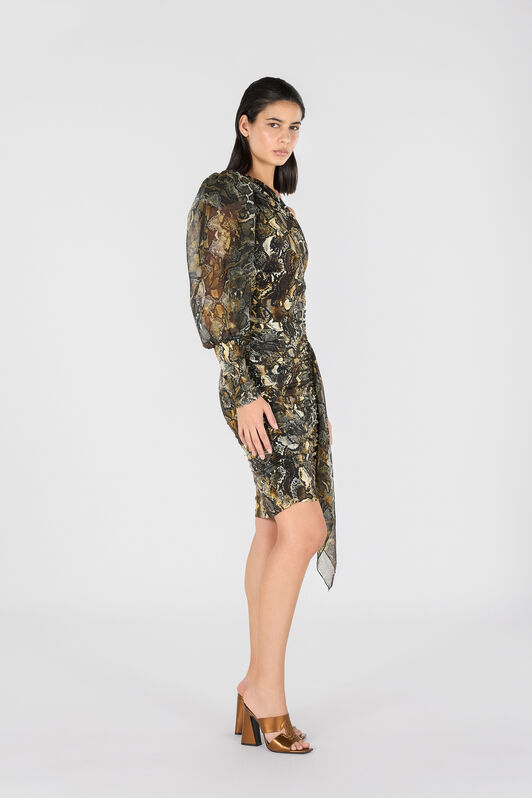 JC Woman Mini Dress Black/Brown RKT965-RK474