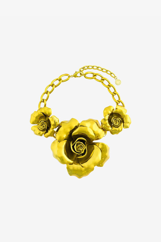 RC Metallic flower necklace RC Metallic flower necklace Yellow QKG016-AM001