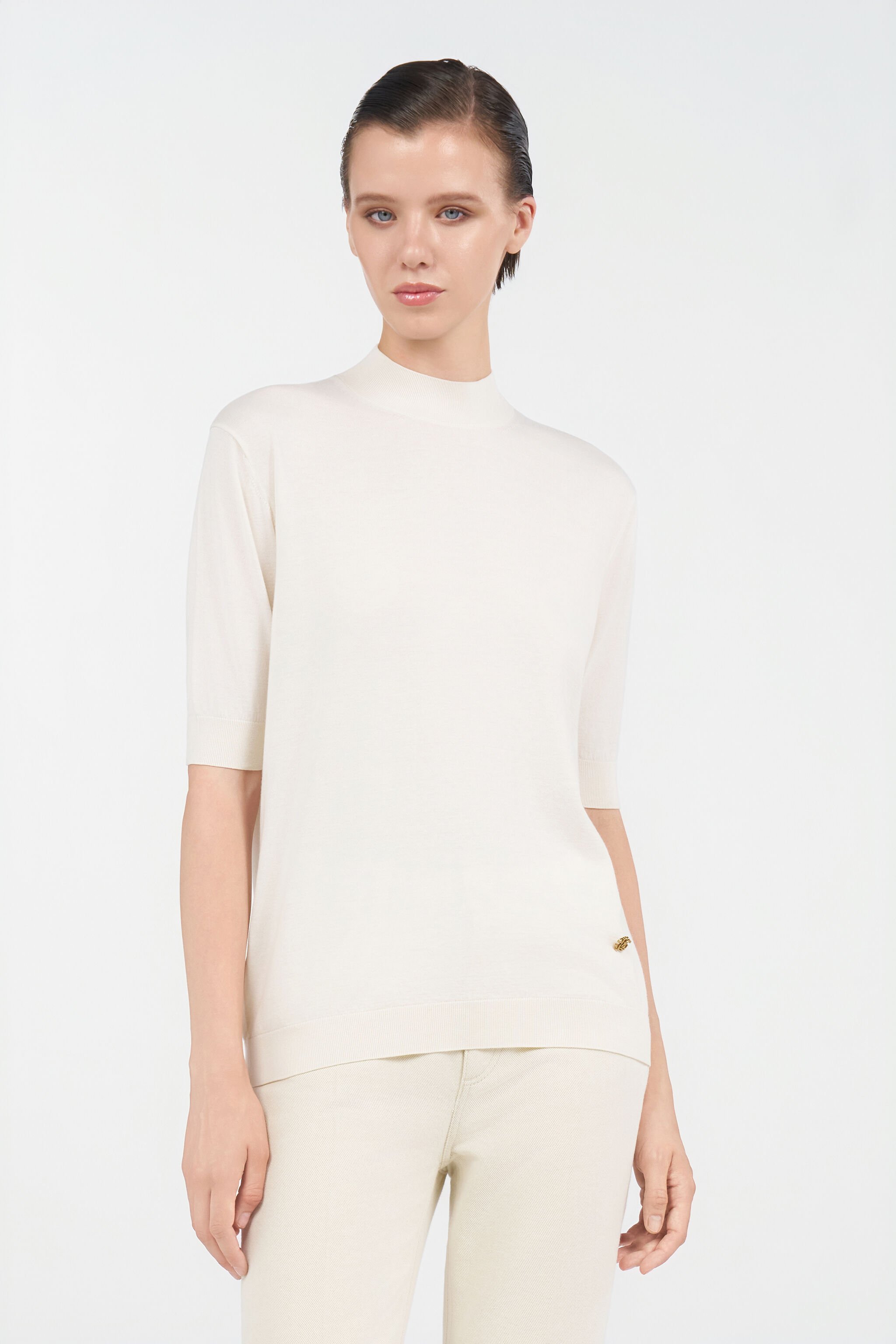 RC Cotton sweater Avorio UWM609-WH003