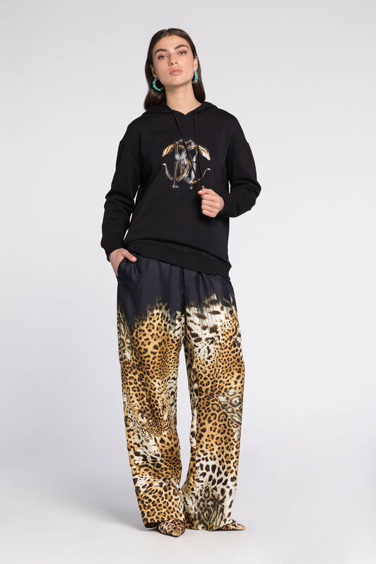 RC Logo-Print Cotton Hoodie Black RKT63B-CF020